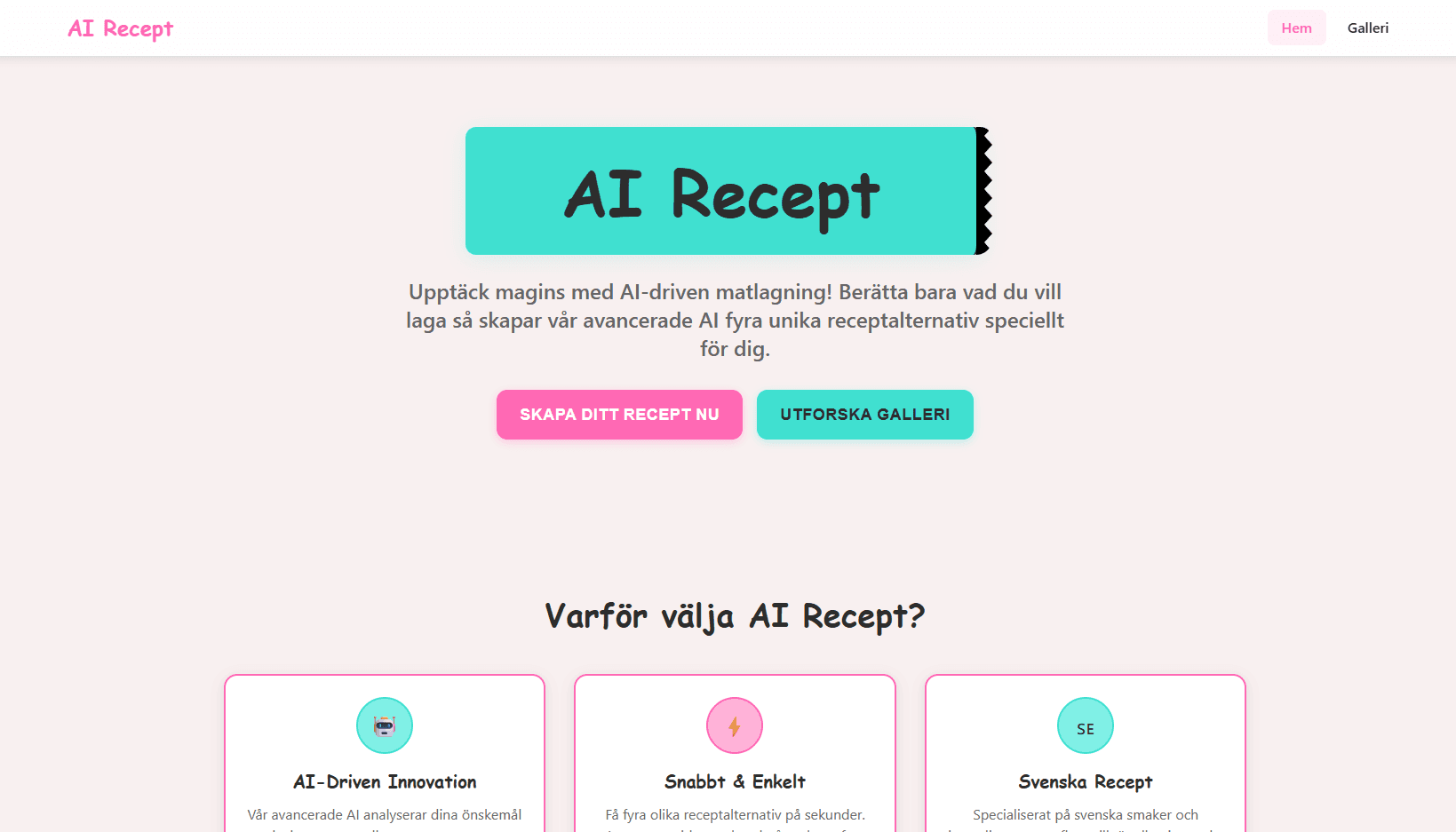 Screenshot of AI-Recept.se